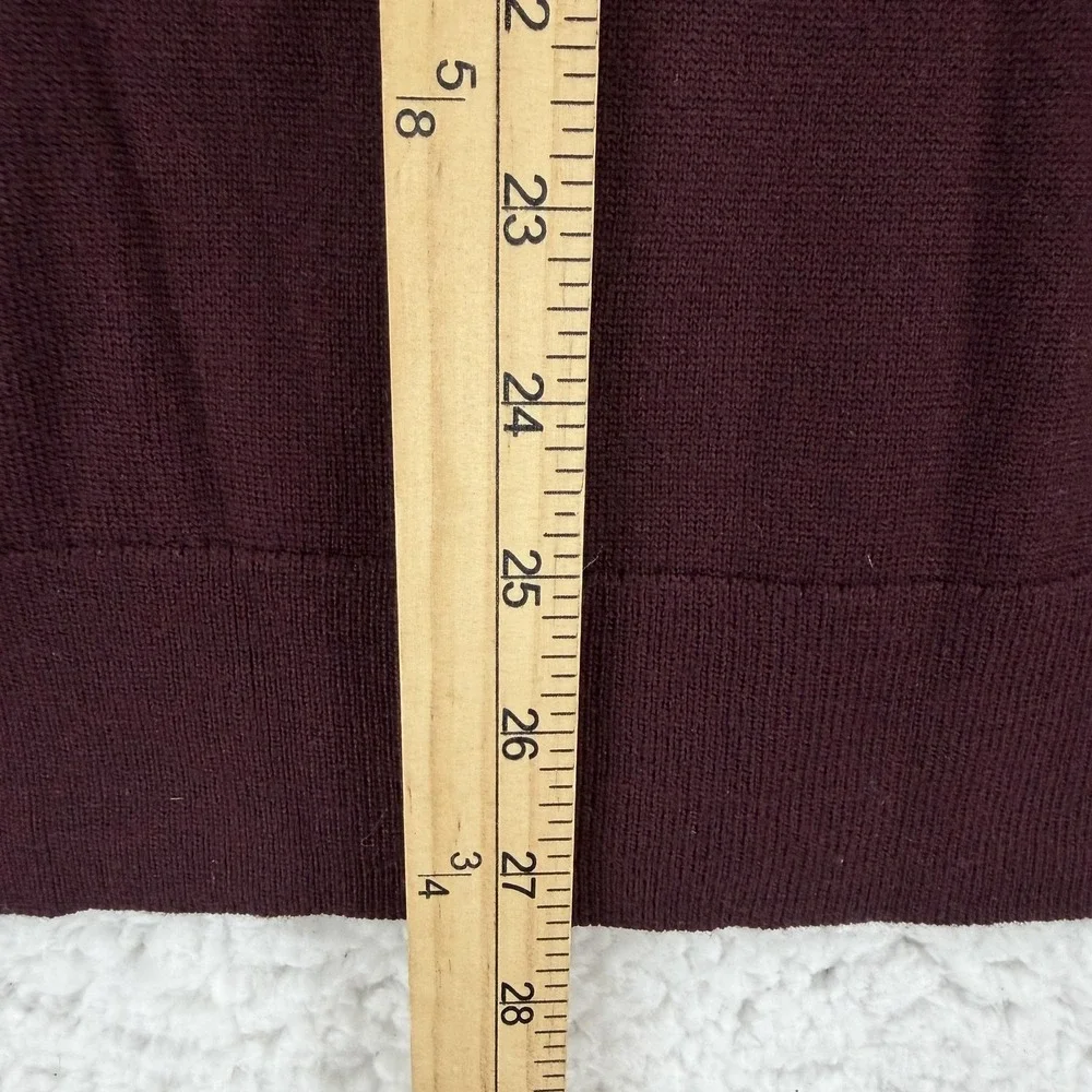 Banana Republic Baruffa Sweater Mens Medium Red Merino Wool V Neck Knit Pullover